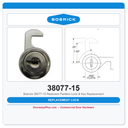 Bobrick 38077-15 Restroom Partition Lock & Key Replacement