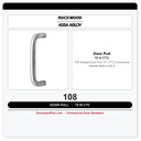 Rockwood 108 Straight Door Pull | 10" CTC Commercial Handle | ANSI A156.6