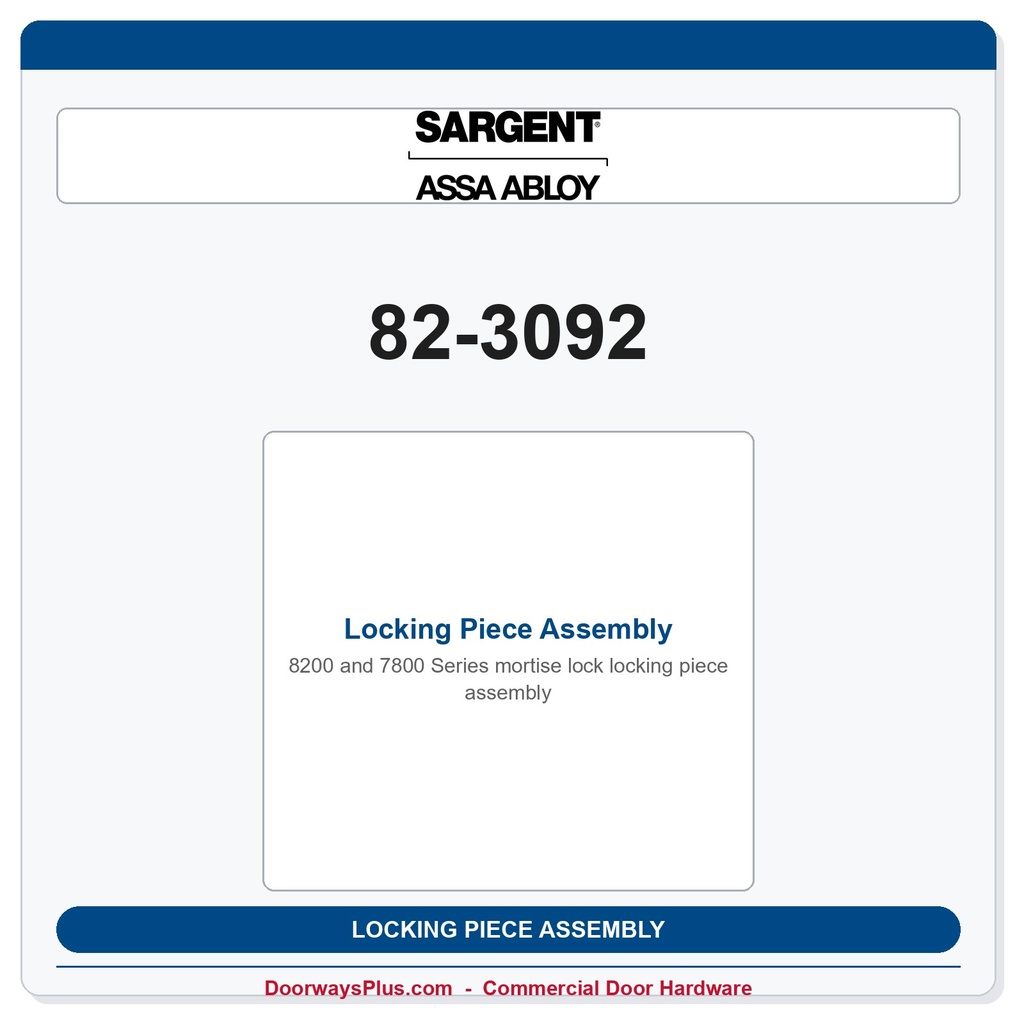 Sargent 82-3092 Locking Piece Assembly | 8200 Series Mortise Lock Part