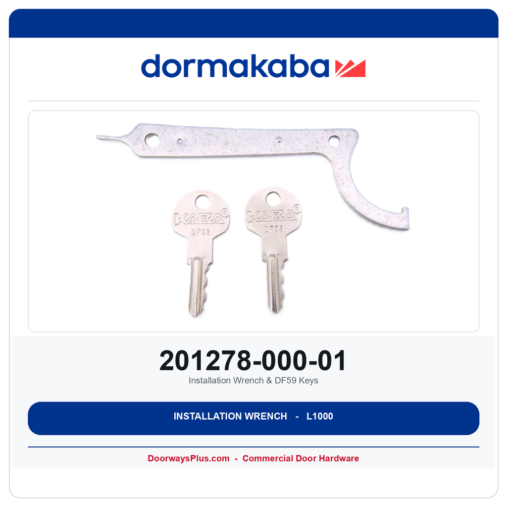 DormaKaba 201278-000-01 Installation Wrench & DF59 Keys – Lock Parts
