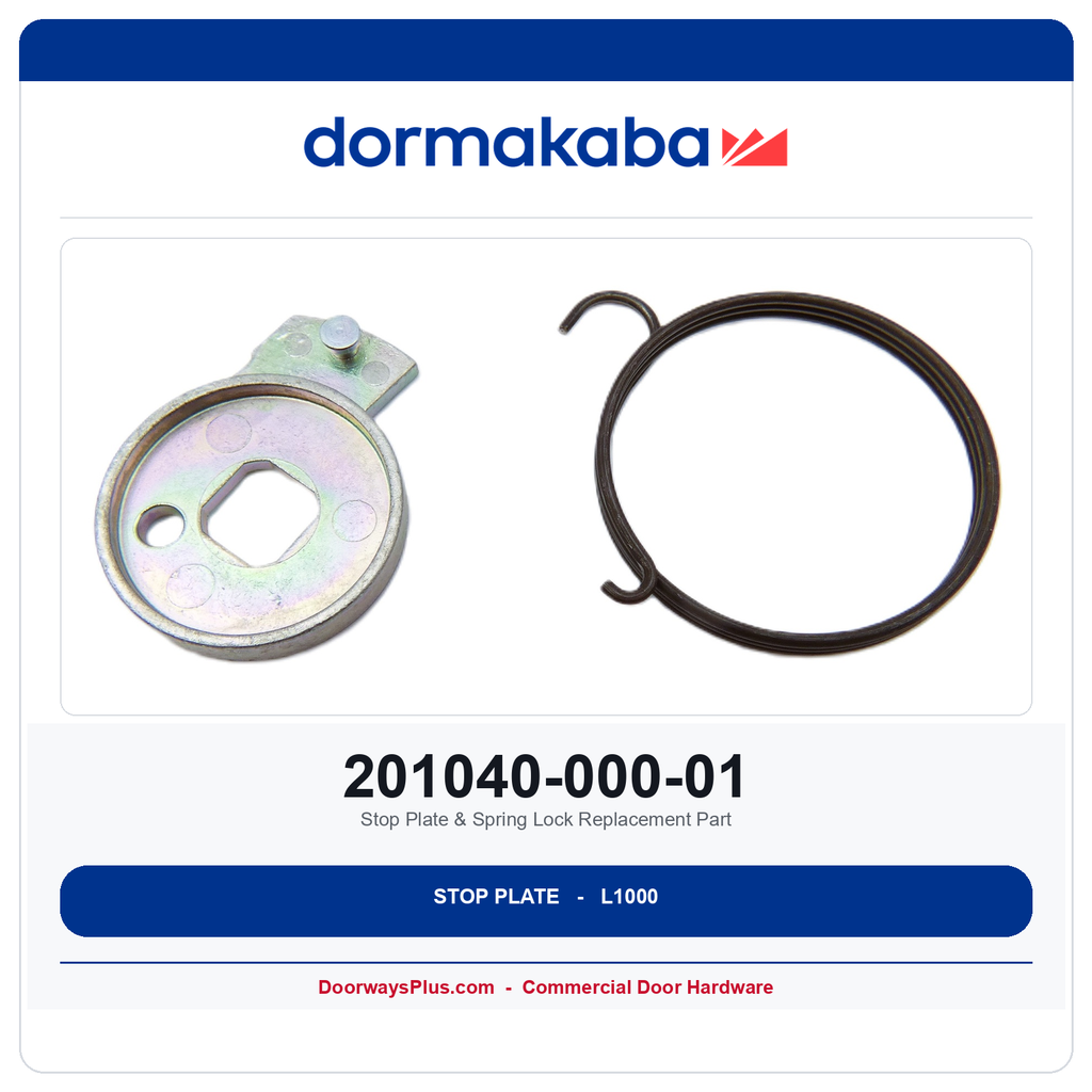 DormaKaba 201040-000-01 Stop Plate & Spring Lock Replacement Part