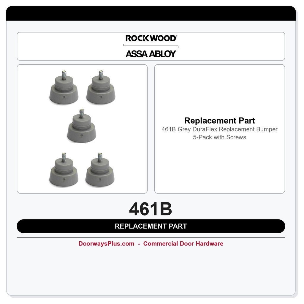 Rockwood 461B Grey DuraFlex Replacement Bumper | 5-Pack with Screws