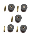 Rockwood 576B Gray Rubber Roller Bumper Replacement | 5-Pack with Brass Pins