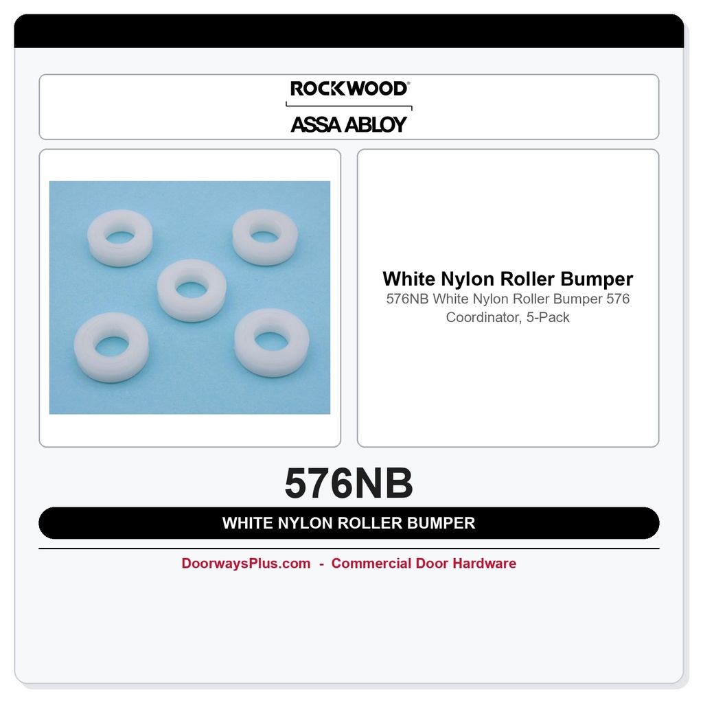 Rockwood 576NB White Nylon Roller Bumper – 576 Coordinator, 5-Pack