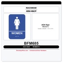 Rockwood BFM685 Women Restroom ADA Tactile Sign | Grade 2 Braille, 6"x9"