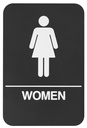 Rockwood BFM685 Women Restroom ADA Tactile Sign | Grade 2 Braille, 6"x9"