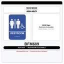 Rockwood BFM689 ADA Restroom Sign | Tactile Grade 2 Braille 6"x9" Molded Plastic