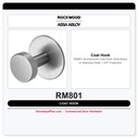 Rockwood RM801 Architectural Coat Hook | Solid Brass or Stainless Steel | 1-3/4" Projection