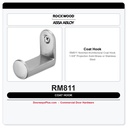 Rockwood RM811 Notched Architectural Coat Hook | 1-5/8" Projection | Solid Brass or Stainless Steel
