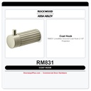 Rockwood RM831 LineaMax Grooved Coat Hook | 2-1/8" Projection