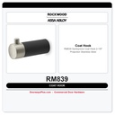 Rockwood RM839 Santoprene Coat Hook | 2-1/8" Projection | Stainless Steel
