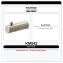 Rockwood RM842 Coat Hook | Groove Series | 1-1/2" Projection | Stainless Steel