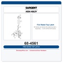 Sargent 68-4561 Fire Rated Top Latch Assembly – 12-HC-8700 SVR Series