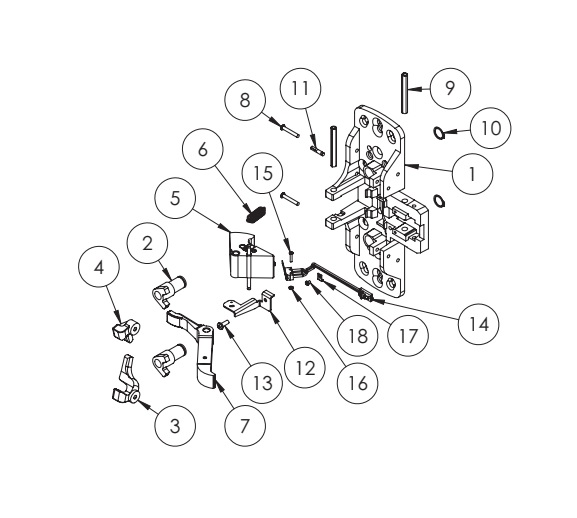 Sargent 68-6075 Center Chassis Assembly w/ Latchbolt Monitoring - 53-8800 Series Windstorm Rated