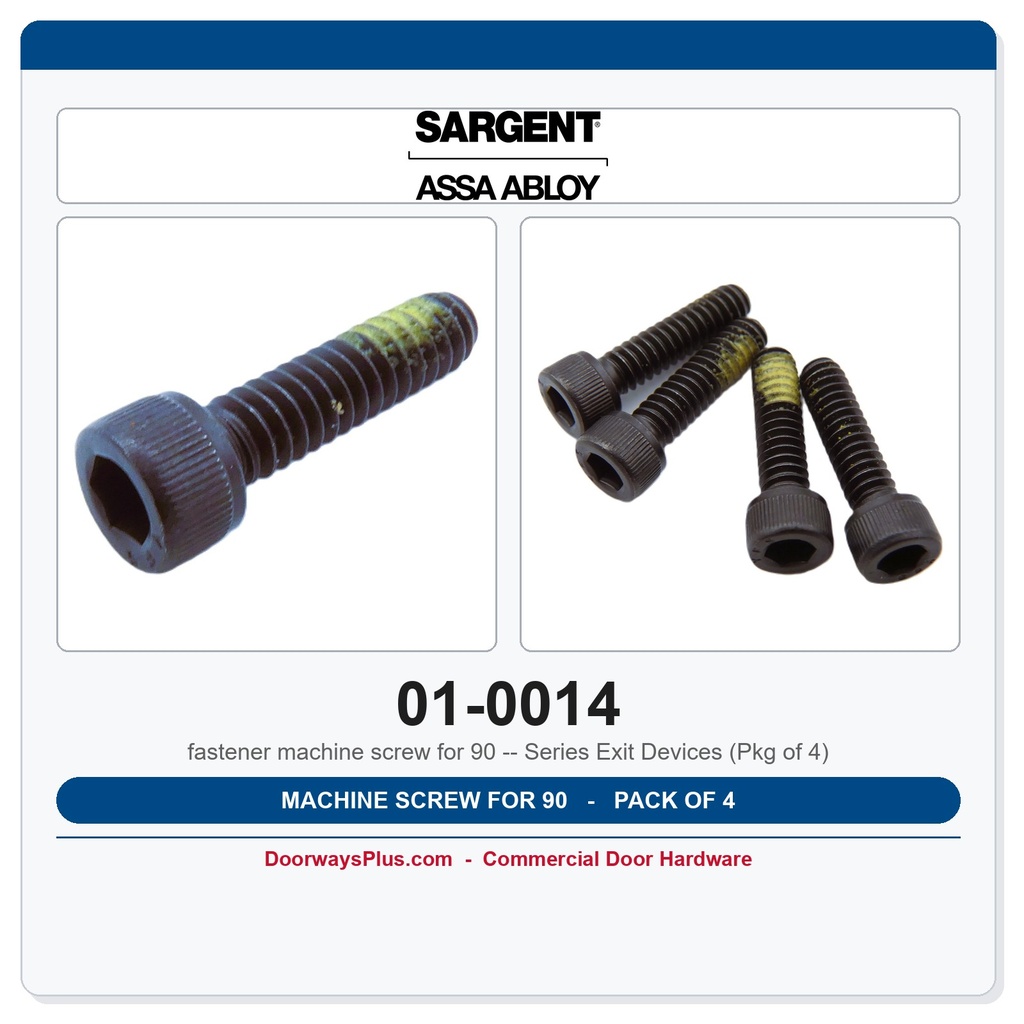 Sargent 01-0014 Machine Screw for 90 Series Exit Devices (Pkg of 4)