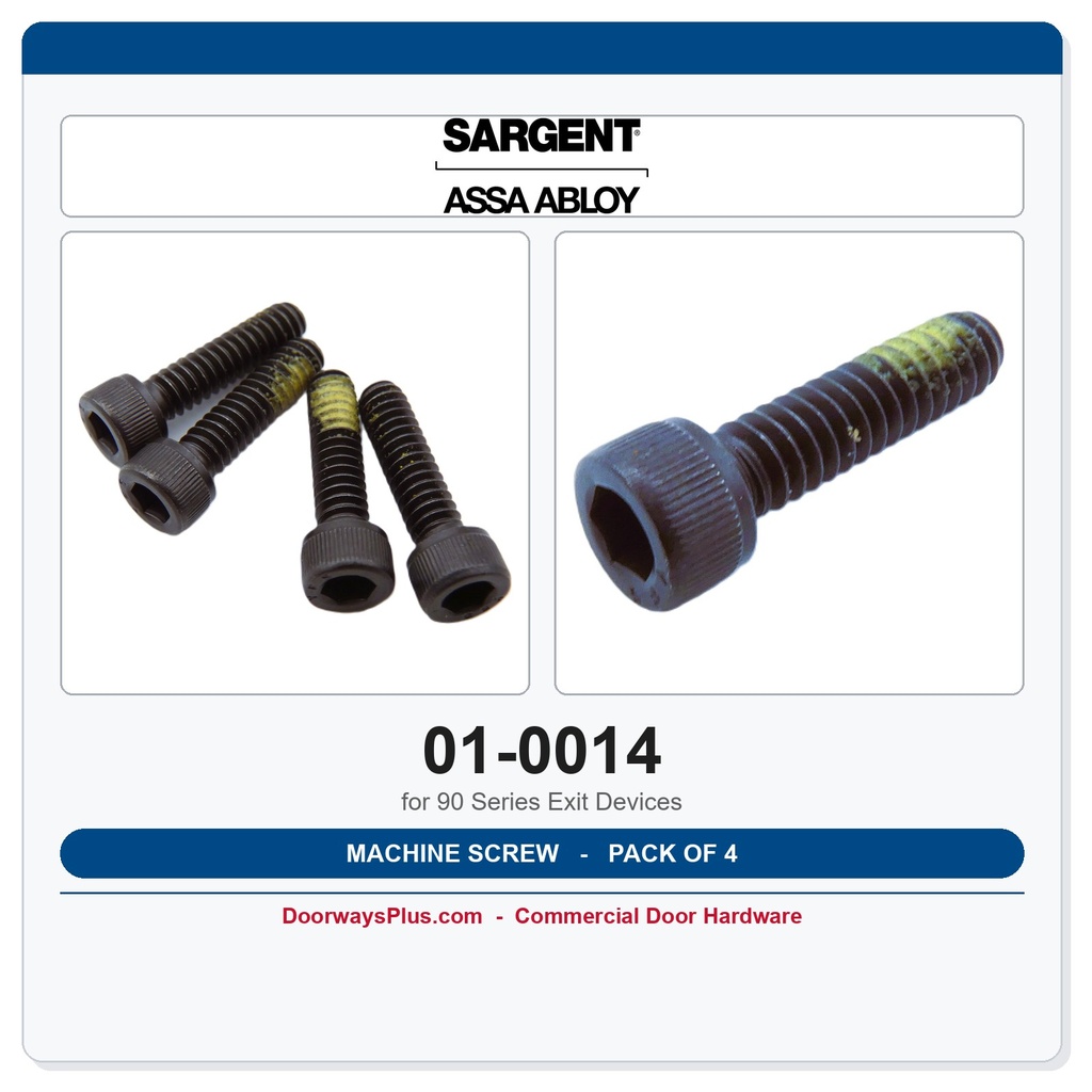 Sargent 01-0014 Machine Screw for 90 Series Exit Devices (Pkg of 4)
