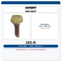 Sargent 265 Key Blank – R Keyway, 5-Pin Nickel Silver, Pack of 10