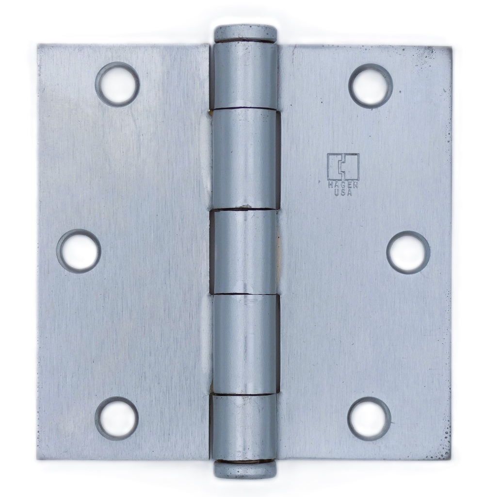 Hager 1279 3-1/2" x 3-1/2" Full Mortise Plain Bearing Hinge, 5-Knuckle Steel, ANSI A8133