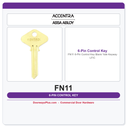 Accentra FN11 6-Pin Control Key Blank – Yale Keyway LFIC