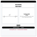 Rockwood 580 Series Surface Bolt | Extended Length 18"–48" | US26D Satin Chrome