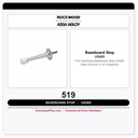 Rockwood 519 Cast Brass Baseboard Stop | US26D Satin Chrome | 3-1/4" Projection