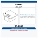 Sargent 98-2559 Fire-Rated Mullion Top Retainer Pack – 12-L980 / 12-980 Series