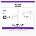 Accentra AU 4655LN Grade 2 Single Dummy Trim | Augusta Lever | UL Listed | Formerly Yale