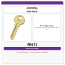Accentra RN11 6-Pin Key Blank, Yale Keyway – Box of 50