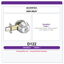 Accentra D122 Double Cylinder Deadbolt Grade 1 – 2-3/4" Backset | UL Listed