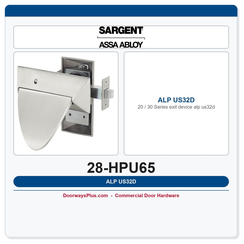 Sargent 28-HPU65 ALP US32D | HP Series Push/Pull Privacy Latchset