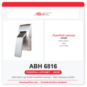 ABH 6816 Low Profile Push/Pull Latchset – Satin Stainless US32D | Grade 1 ADA