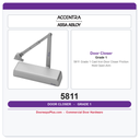 Accentra 5811 Grade 1 Cast Iron Door Closer – Friction Hold Open Arm
