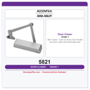 Accentra 5821 Grade 1 Cast Iron Heavy Duty Parallel Arm Door Closer with Removable Stop