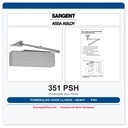 Sargent 351 PSH Powerglide Door Closer – Heavy Duty Parallel Arm with Positive Stop & Hold Open | ANSI Grade 1