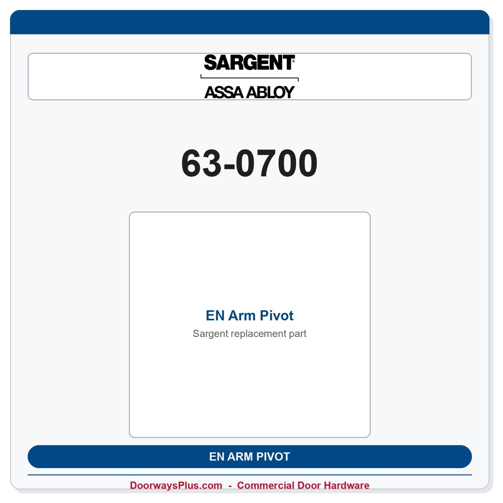 Sargent 63-0700 EN Arm Pivot | P10, PS & CPS Closer Arms — 351, 281, 1431 Series