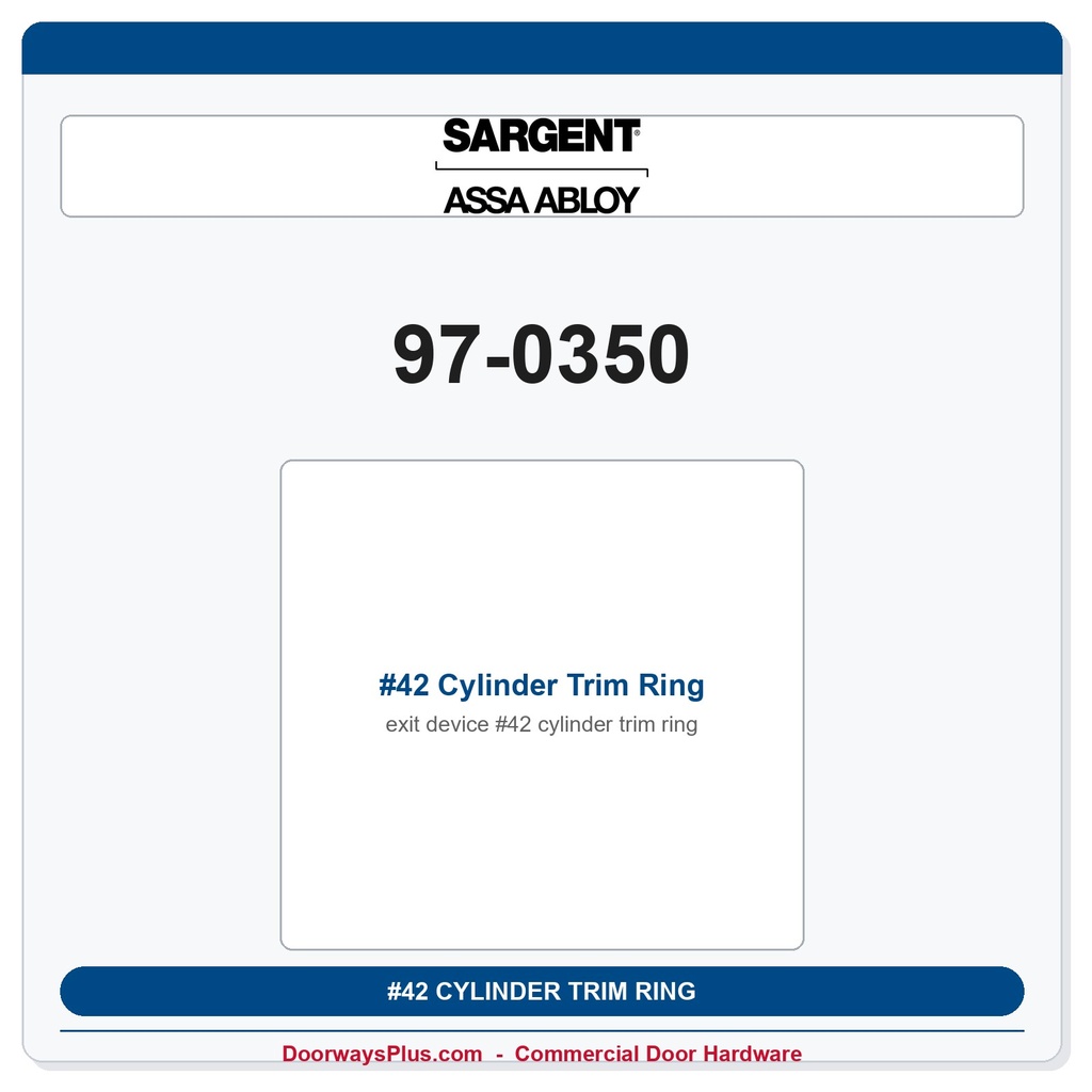 Sargent 97-0350 #42 Cylinder Trim Ring | 700 Series ET | US26D