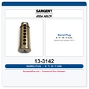 Sargent 13-3142 Cylinder Barrel Plug US15 – 6, 7, 10, 11 Line