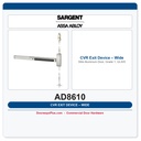 Sargent AD8610 CVR Exit Device – Wide Stile Aluminum Door, Grade 1, UL305