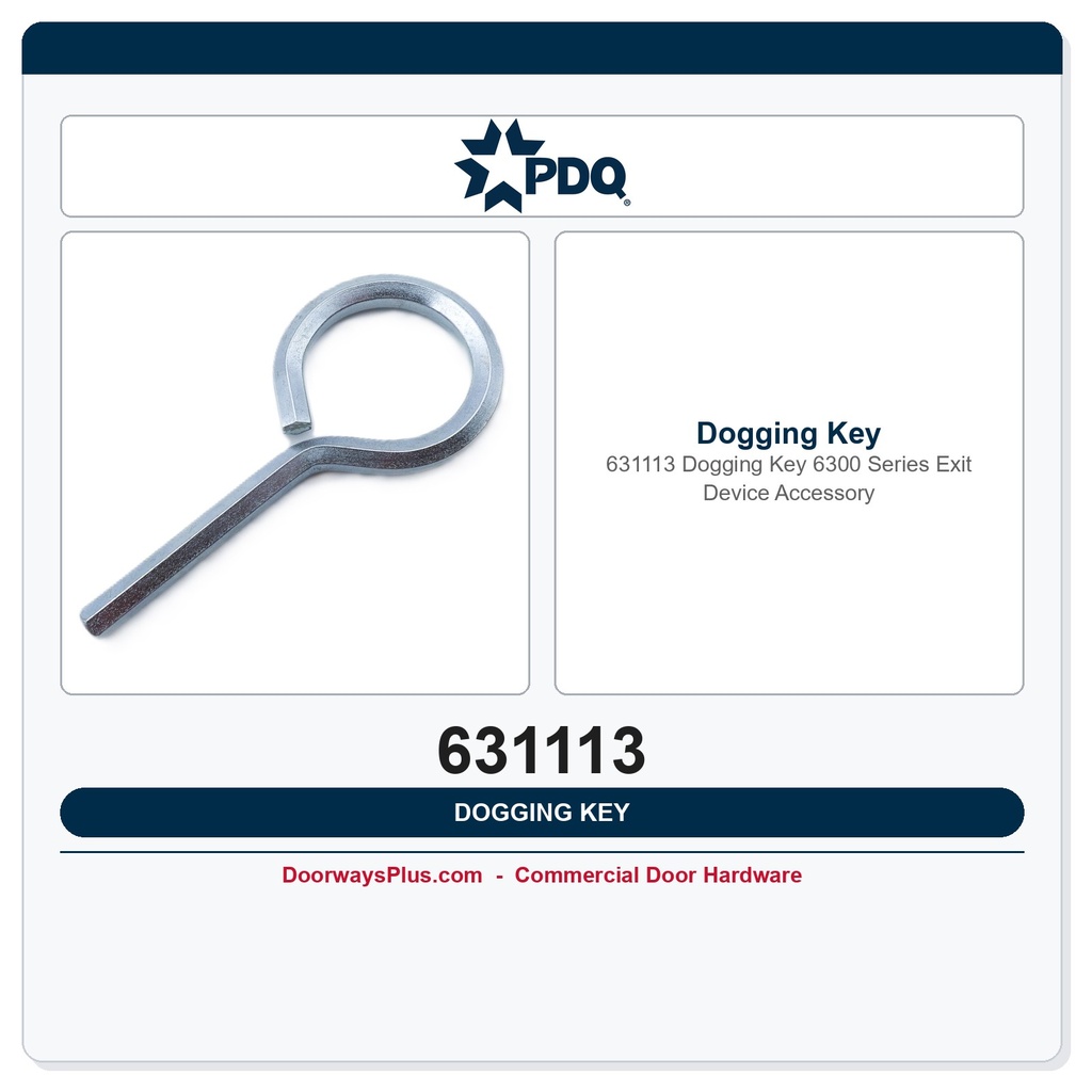 PDQ 631113 Dogging Key – 6300 Series Exit Device Accessory