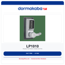 DormaKaba LP1010 Simplex Push Button Outside Exit Trim | US26D | ADA | 3-Hr Fire Rated