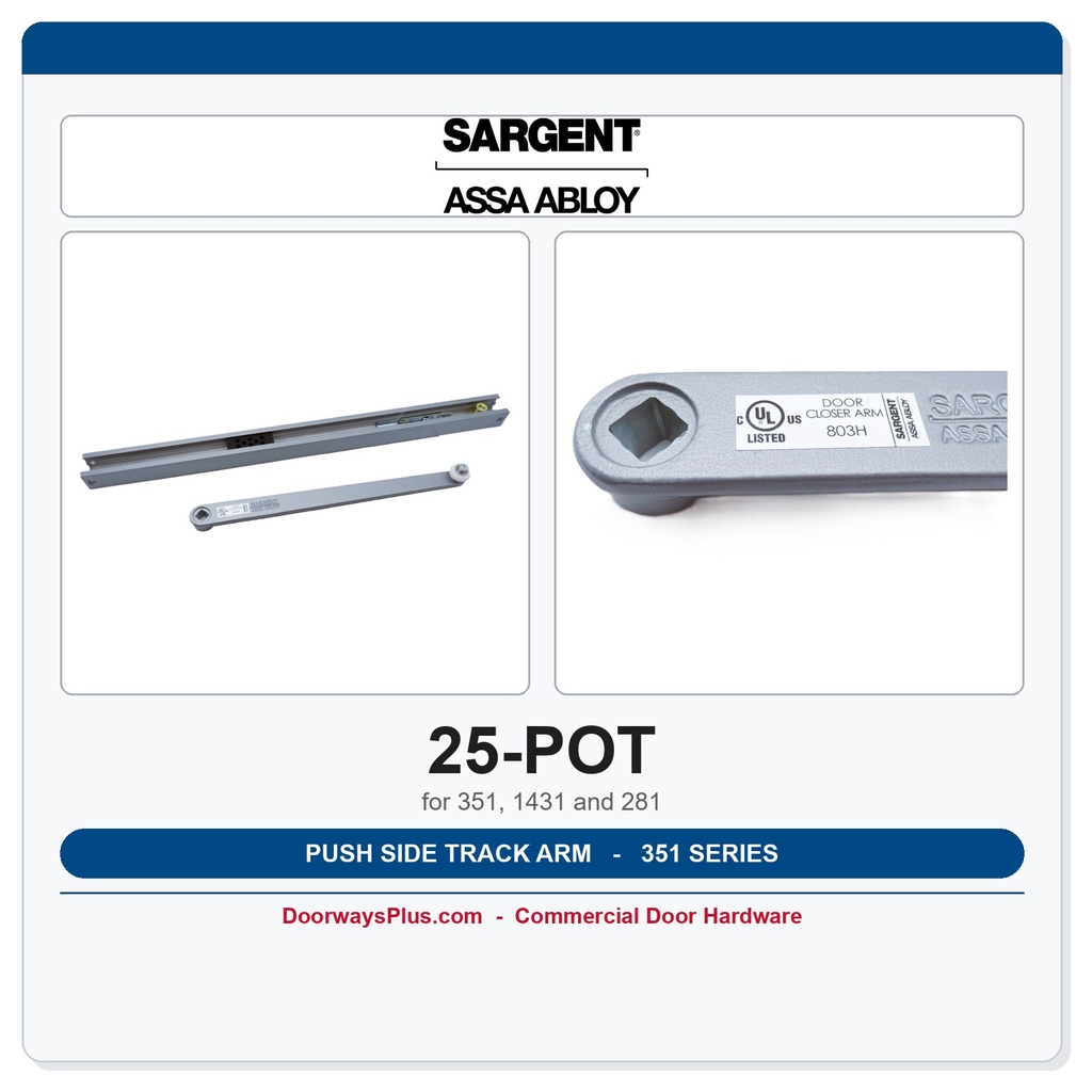 Sargent 25-POT Push Side Track Arm – 351 Powerglide Closer Part