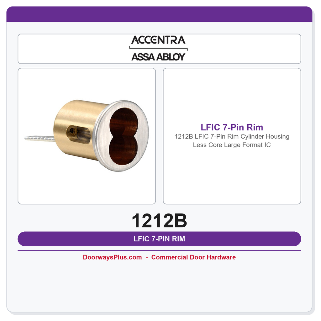 Accentra 1212B LFIC 7-Pin Rim Cylinder Housing Less Core | Large Format IC