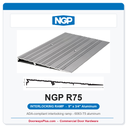 NGP R75 ADA Interlocking Wheelchair Ramp Threshold – 9" Wide x 3/4" High, Aluminum