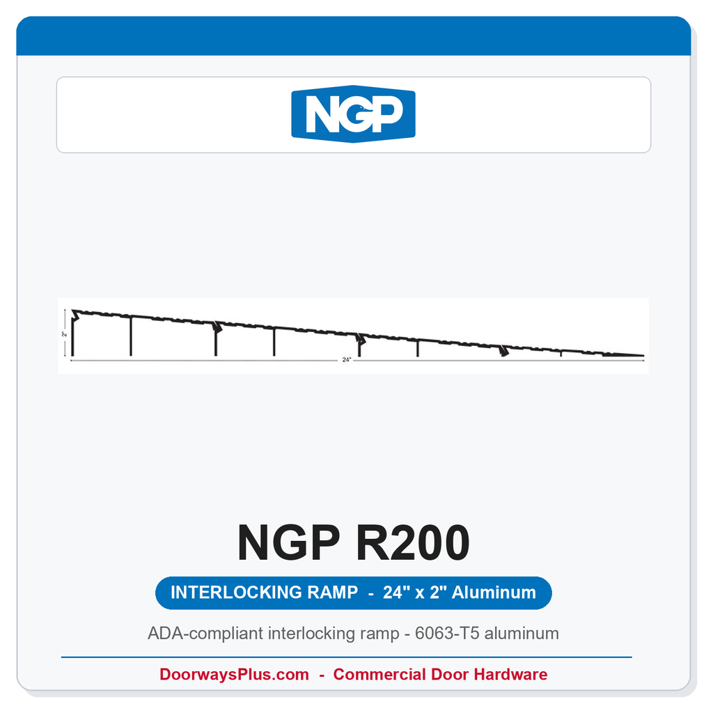 NGP R200 ADA Wheelchair Ramp Threshold 24" x 2" | National Guard Products