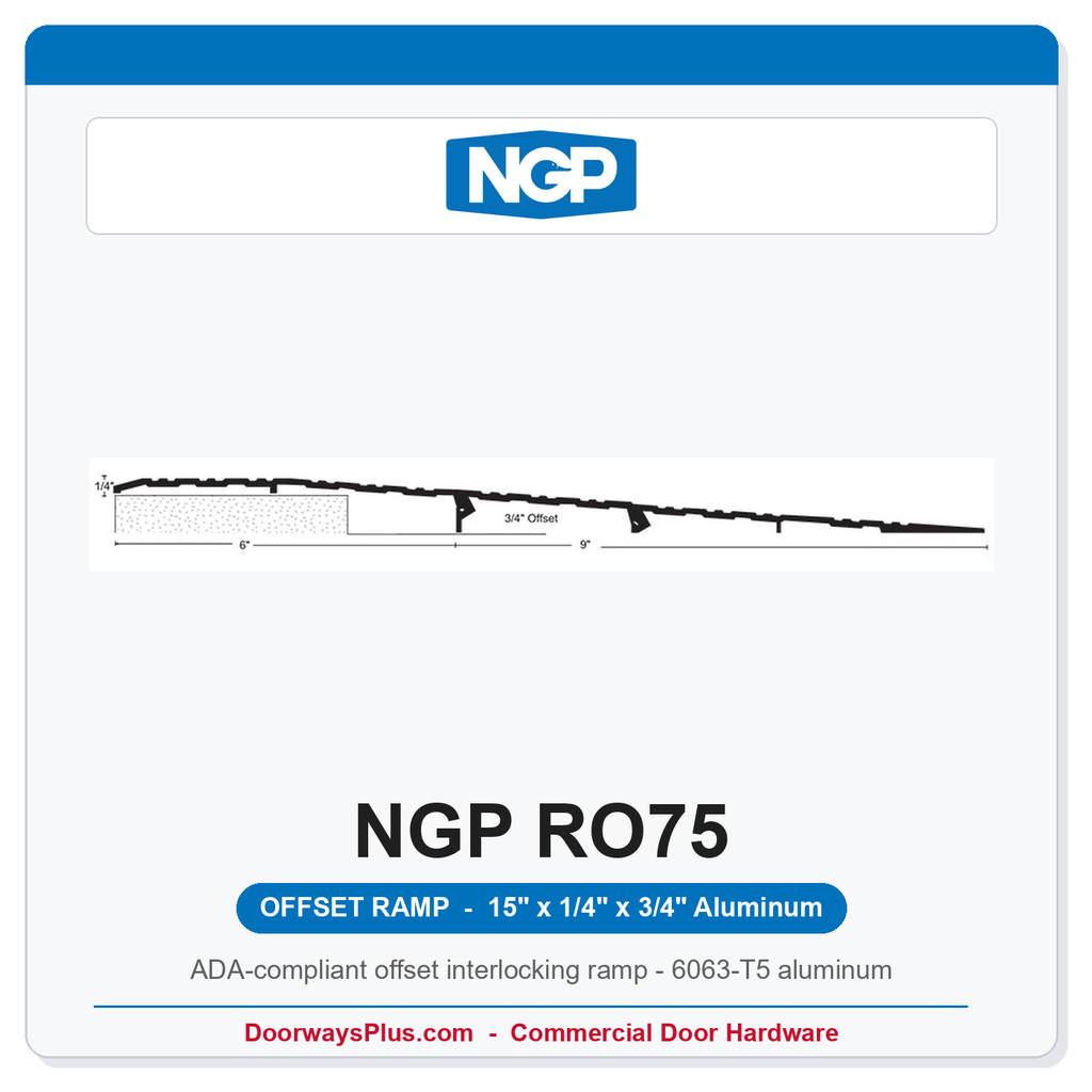 NGP RO75 ADA Offset Interlocking Wheelchair Ramp 15" x 1/4" x 3/4" – National Guard Products