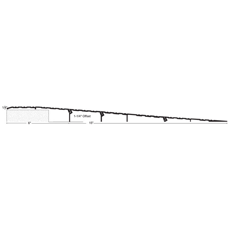 NGP RO125 ADA Offset Interlocking Wheelchair Ramp Threshold 21" x 1/4" x 1-1/4" – National Guard Products