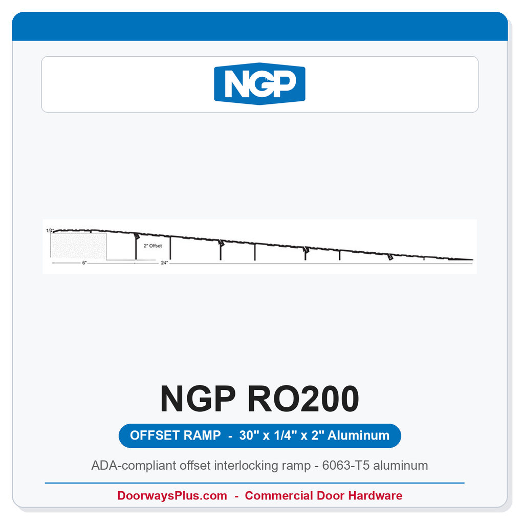 NGP RO200 ADA Offset Interlocking Wheelchair Ramp 30" x 1/4" x 2" – National Guard Products