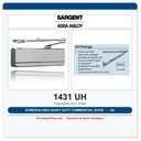 Sargent 1431 UH Powerglide® Heavy Duty Commercial Door Closer – Friction Hold Open Arm, ANSI Grade 1, UL Listed