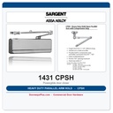 Sargent 1431 CPSH Heavy Duty Parallel Arm Hold Open Door Closer – ANSI Grade 1