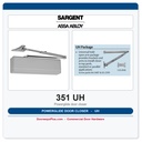 Sargent 351 UH Powerglide Door Closer | Universal Friction Hold Open Arm | ANSI Grade 1
